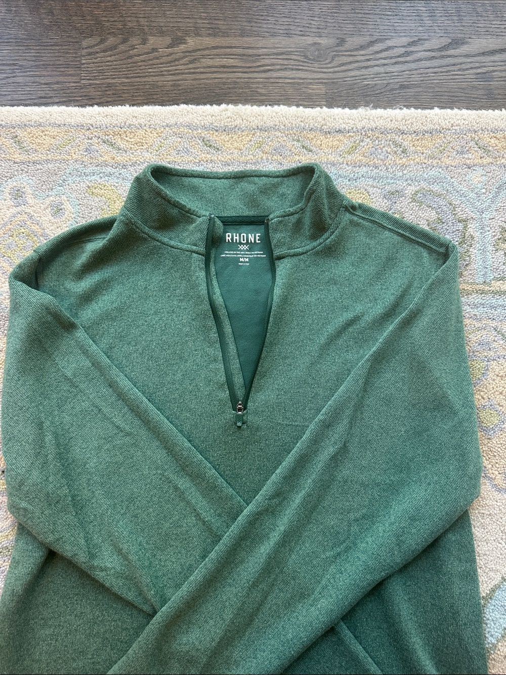 RHONE Men's Forest Green 1/4 Zip Pullover